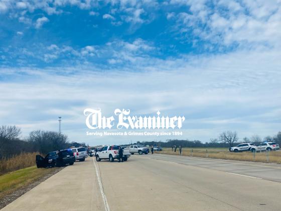 Examiner photo by Ana Cosino A 22-year-old College Station man wanted for the murder of his girlfriend led law enforcement on a high-speed pursuit that ended in a crash in Navasota. Article Image Alt Text