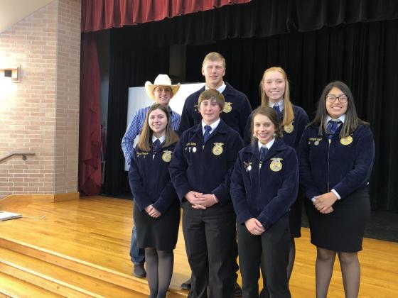 Courtesy photo Back row (left to right): Tyler Bell, Zane Moriarty, McKenna Holloway, Abigail Olguin Front row (left to right): Delaney Pavelock, Mason Soltow, Maryn Lara Article Image Alt Text