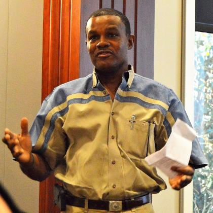 Examiner photo by Connie Clements Navasota resident James Harris spoke in favor of rezoning property in the Overlay District to allow development of a Taco Bell. Harris said Taco Bell “will have a scholarship fund for high school Article Image Alt Text