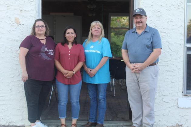 Examiner photo by Matthew Ybarra Richards community members gathered Tuesday, July 9 and elected new officers for the Richards Civic Club. The civic club hasn’t been active in years and electing new officers is the initial step in organizing the club again. Officers pictured L-R: Stephanie Schuler- vice president, Kara Hughes- secretary, Joan Teer- treasurer and Greg Riley- president. Article Image Alt Text